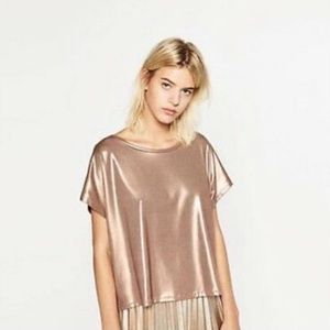 Zara Pink Metallic Top